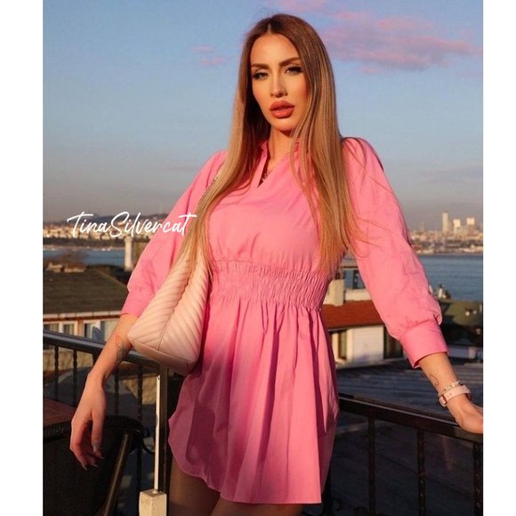 BLOGGER'S FAVE! Zara Barbie Pink Short Dress NWT - Picture 13 of 16